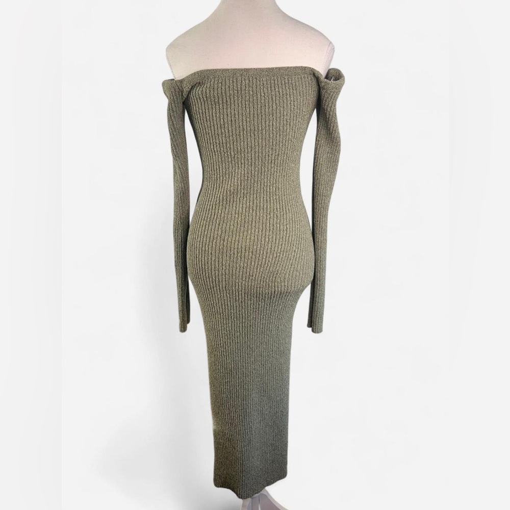 Emory Park Off-Shoulder Long Sleeve Dress in Olive - Picture 3 of 5